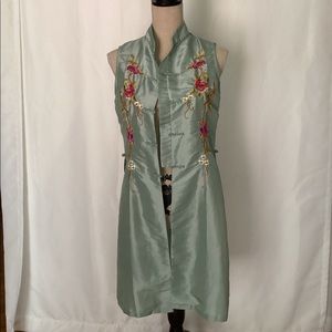 Oriental style sleeveless , embroidered vest